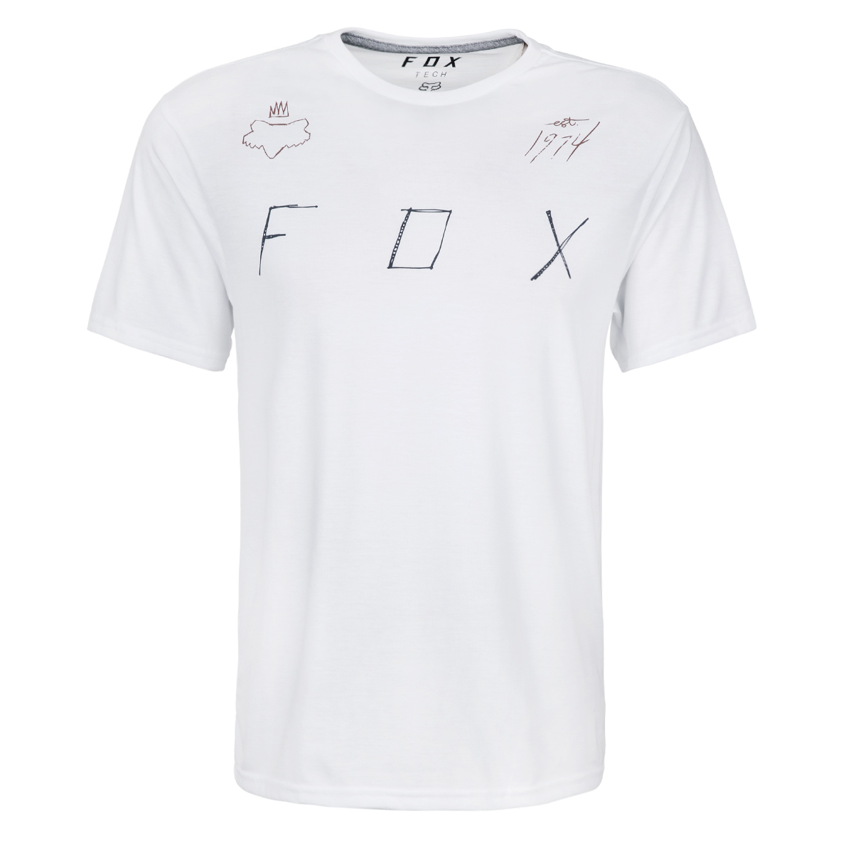 Fox Tech T-Shirt Melted Steal Optic White