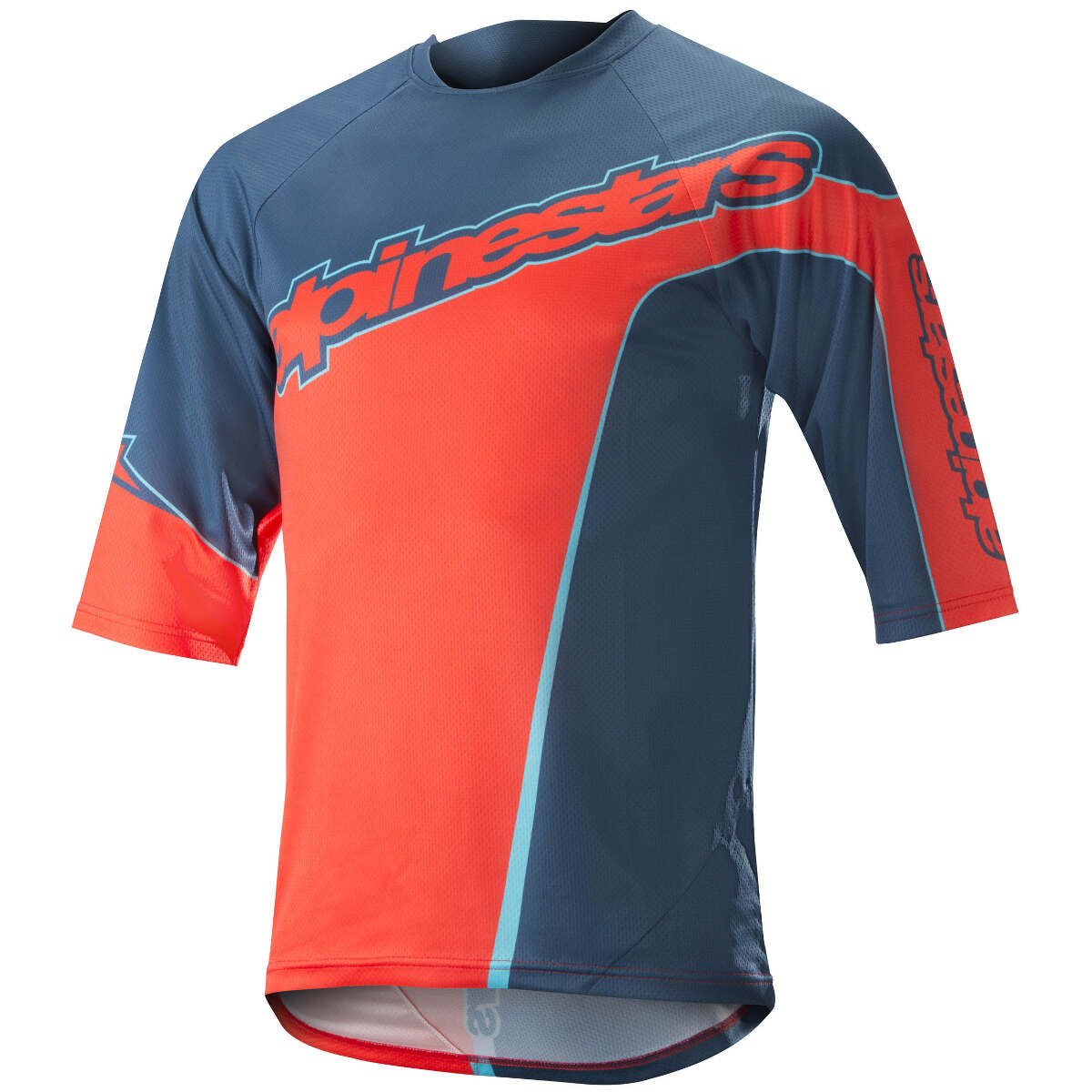 Alpinestars 3/4-Arm Jersey Crest Poseidon Blau/Energy Orange