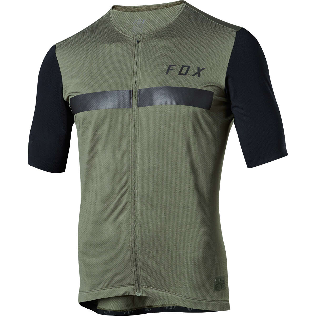 Fox Full Zip Jersey Kurzarm Ascent Dark Fatigue