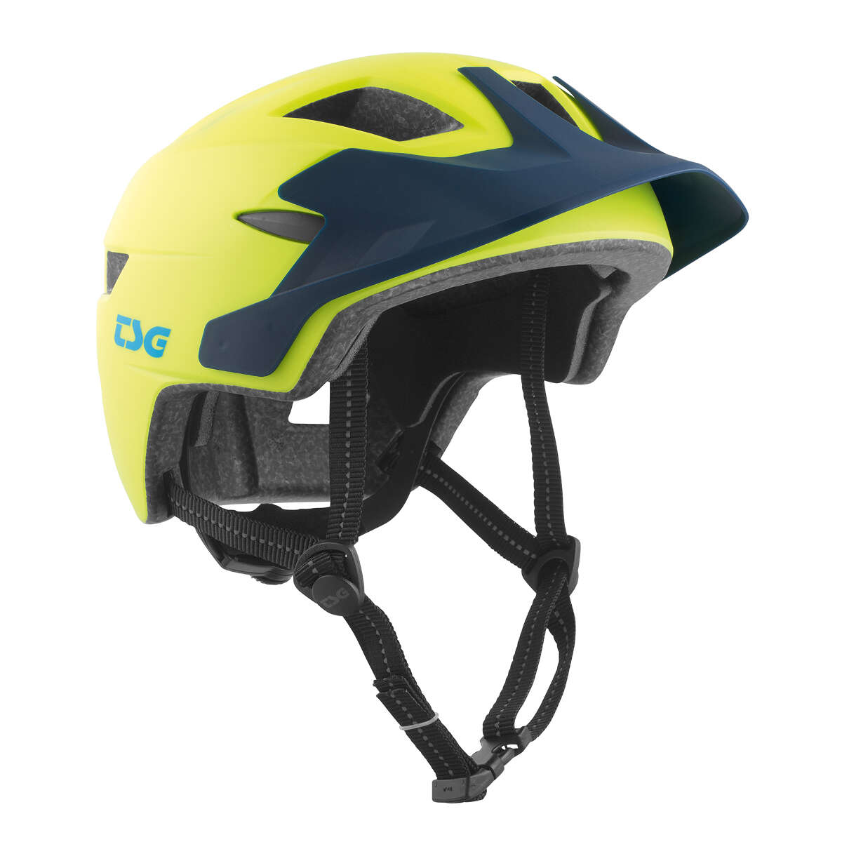 TSG Kids Trail-MTB Helm Cadete Solid Color - Satin Acid Yellow/Blue