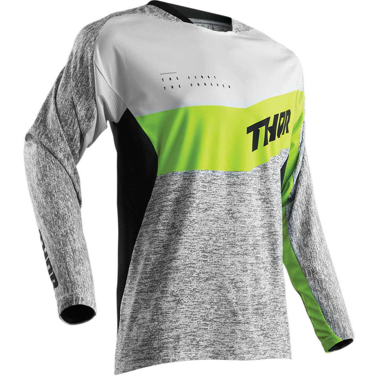 Thor Jersey Long Sleeve Fuse High Tide S8S - Grey/Lime