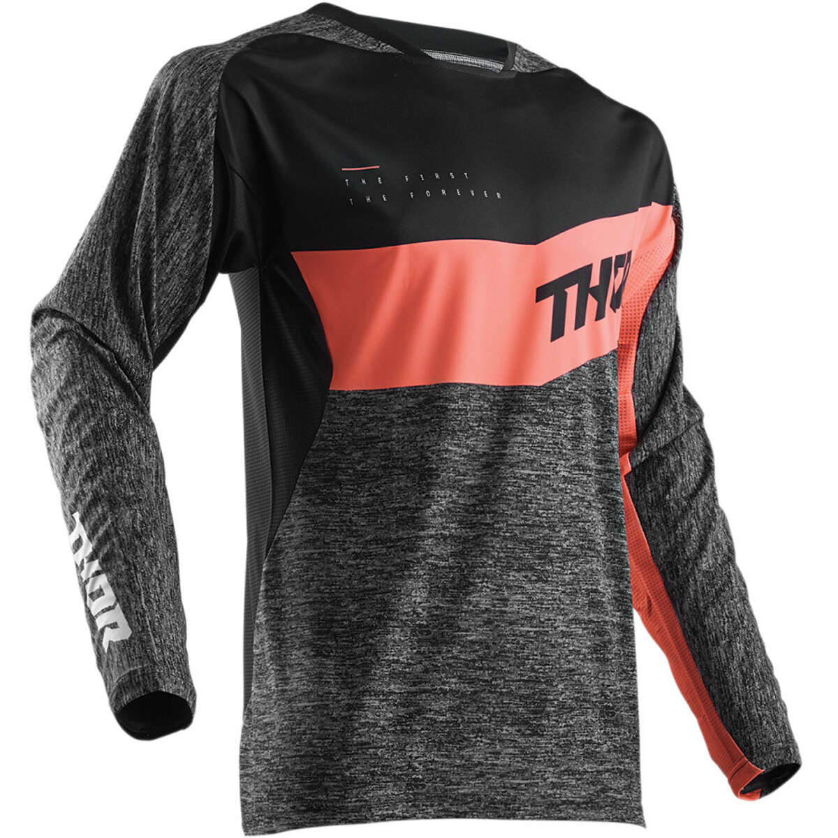 Thor Jersey Long Sleeve Fuse High Tide S8S - Black/Coral
