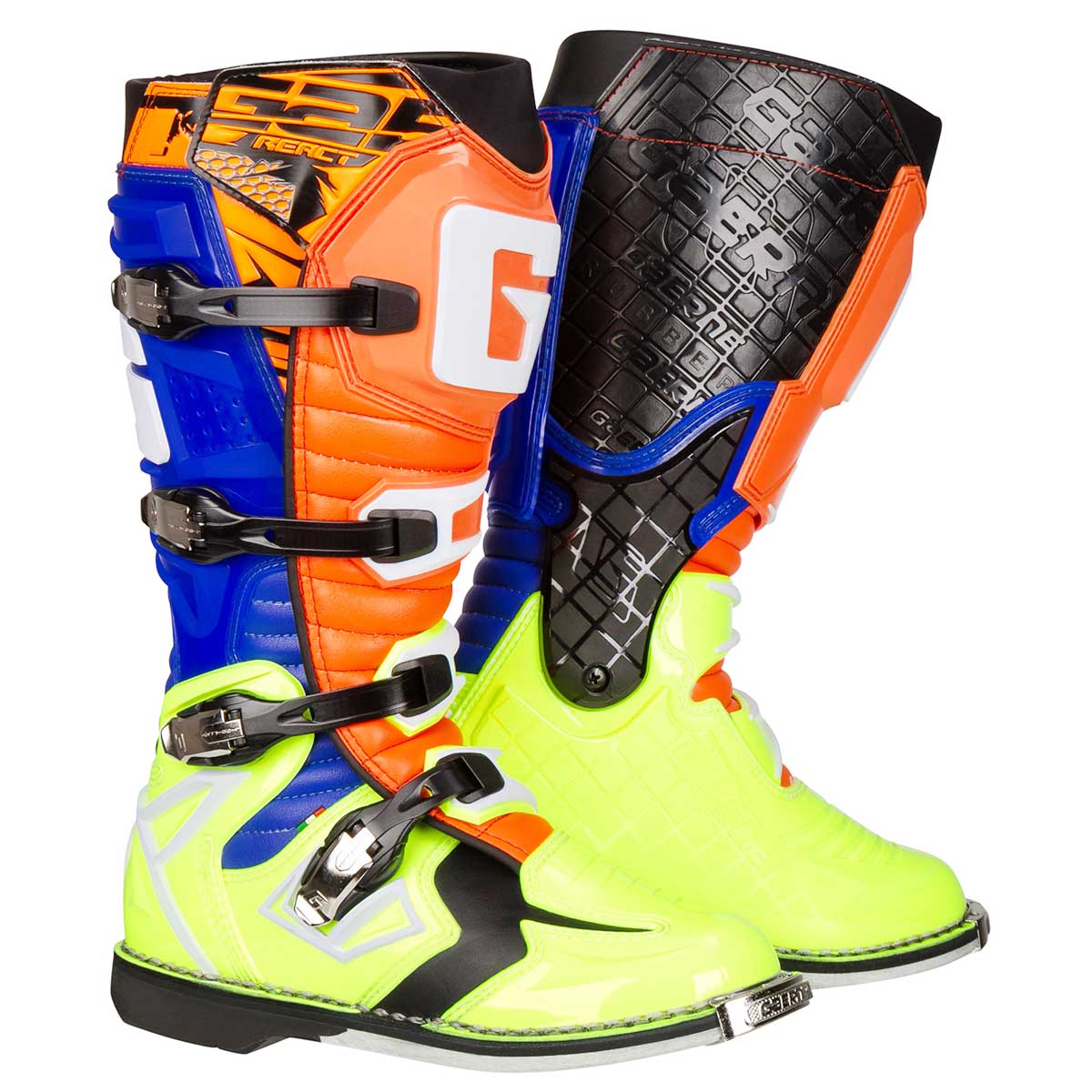 Gaerne Motocross-Stiefel G-React Goodyear Orange/Blau/Gelb