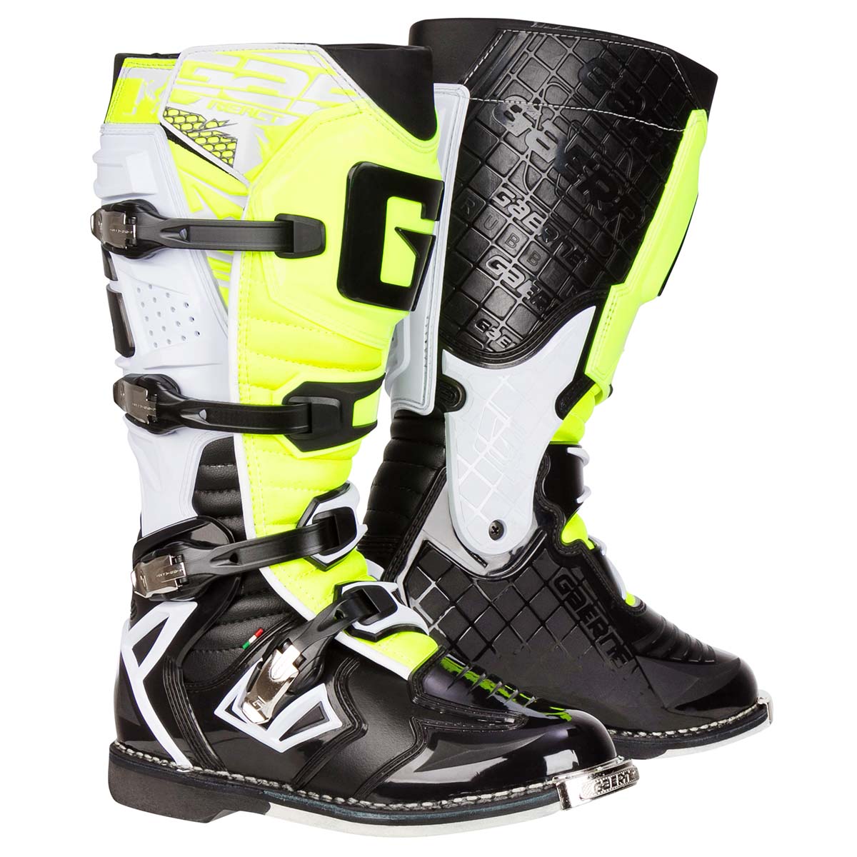 Gaerne MX Boots React Goodyear White/Black/Neon Yellow