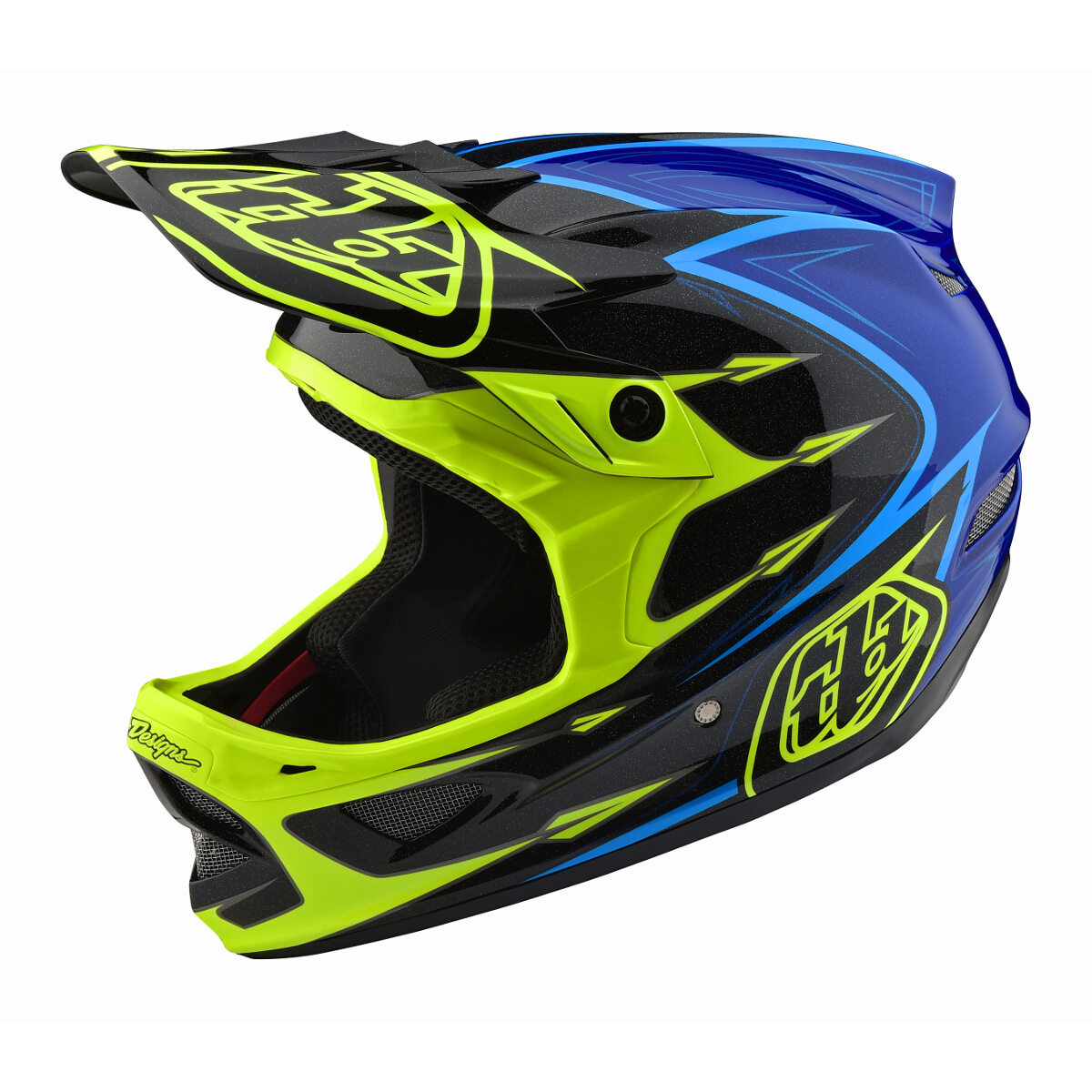 Troy Lee Designs Downhill-MTB-Helm D3 Composite Corona Flo Gelb/Blau