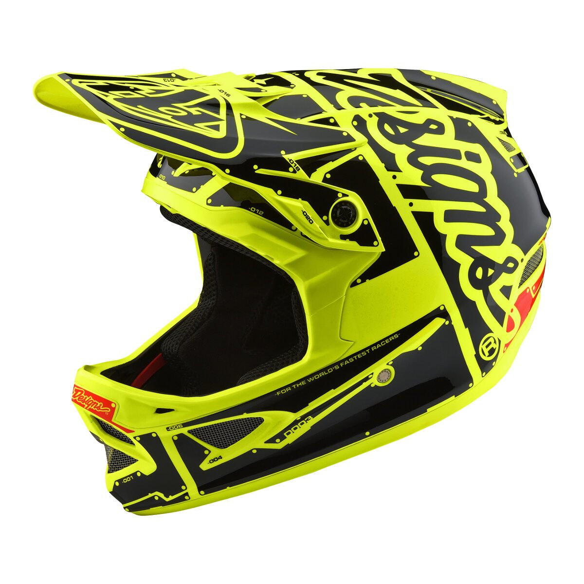 Troy Lee Designs Downhill MTB Helmet D3 Fiberlite Factory Flo Yellow