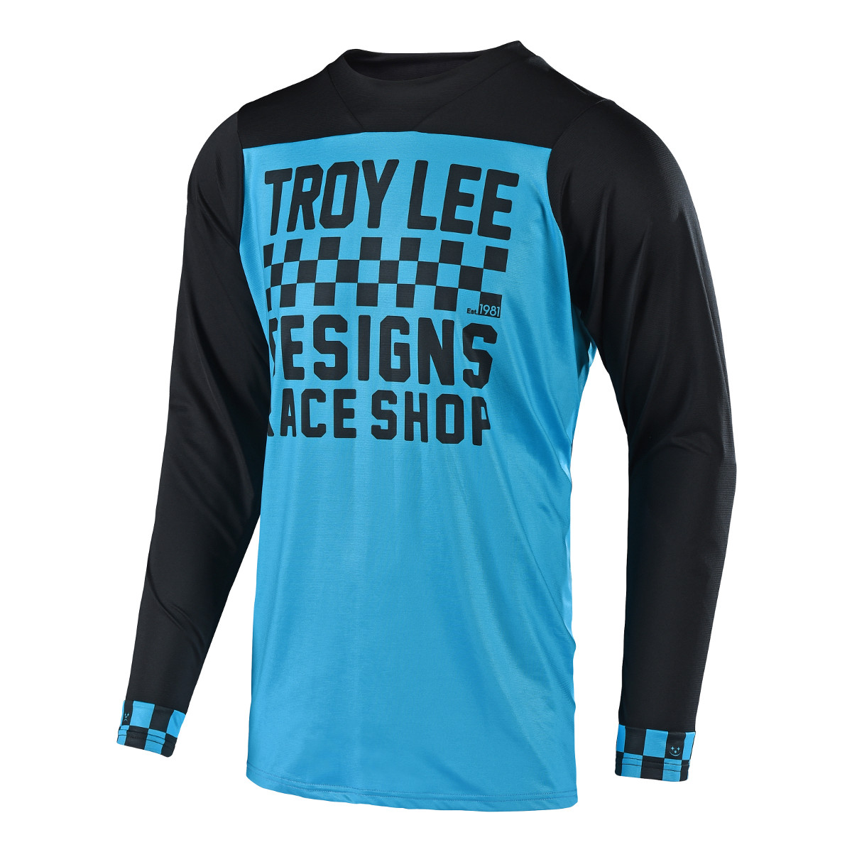 Troy Lee Designs Trail-Jersey Skyline Checker - Ocean/Schwarz