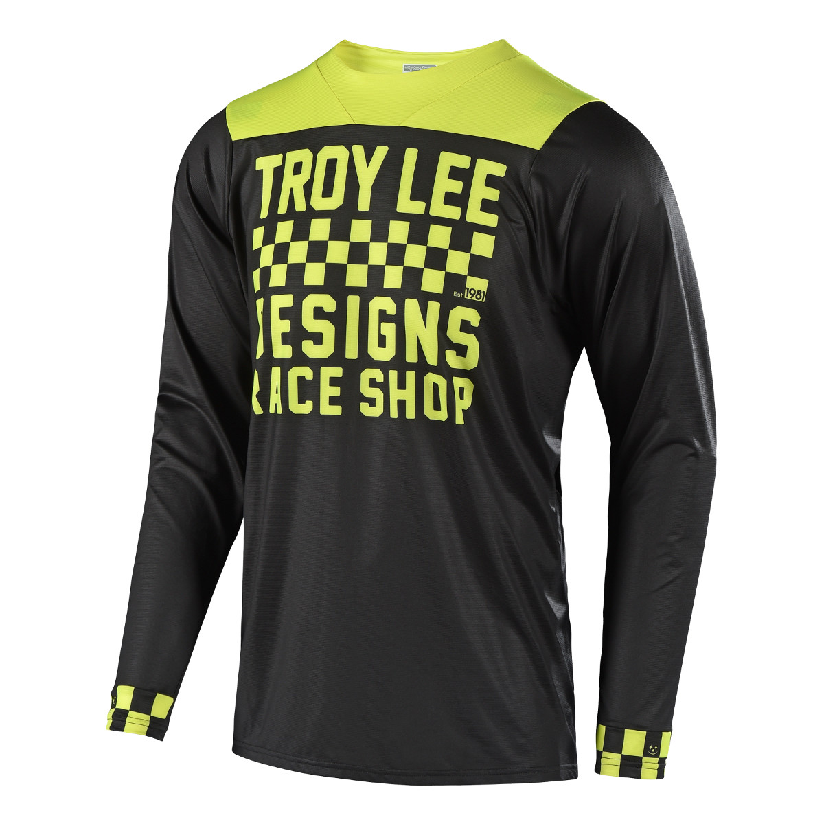 Troy Lee Designs Trail-Jersey Skyline Checker - Schwarz/Lime