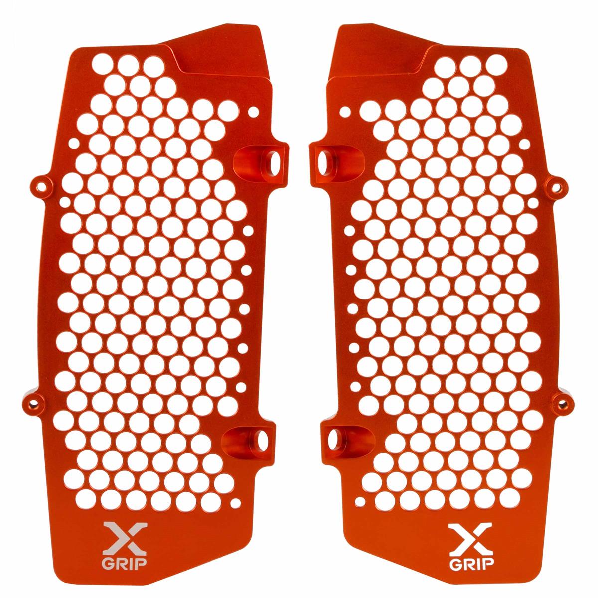 X-Grip Protections des Radiateurs Aluminium Husqvarna FC/FE/TE, KTM SX/SX-F/EXC/EXC-F, Orange