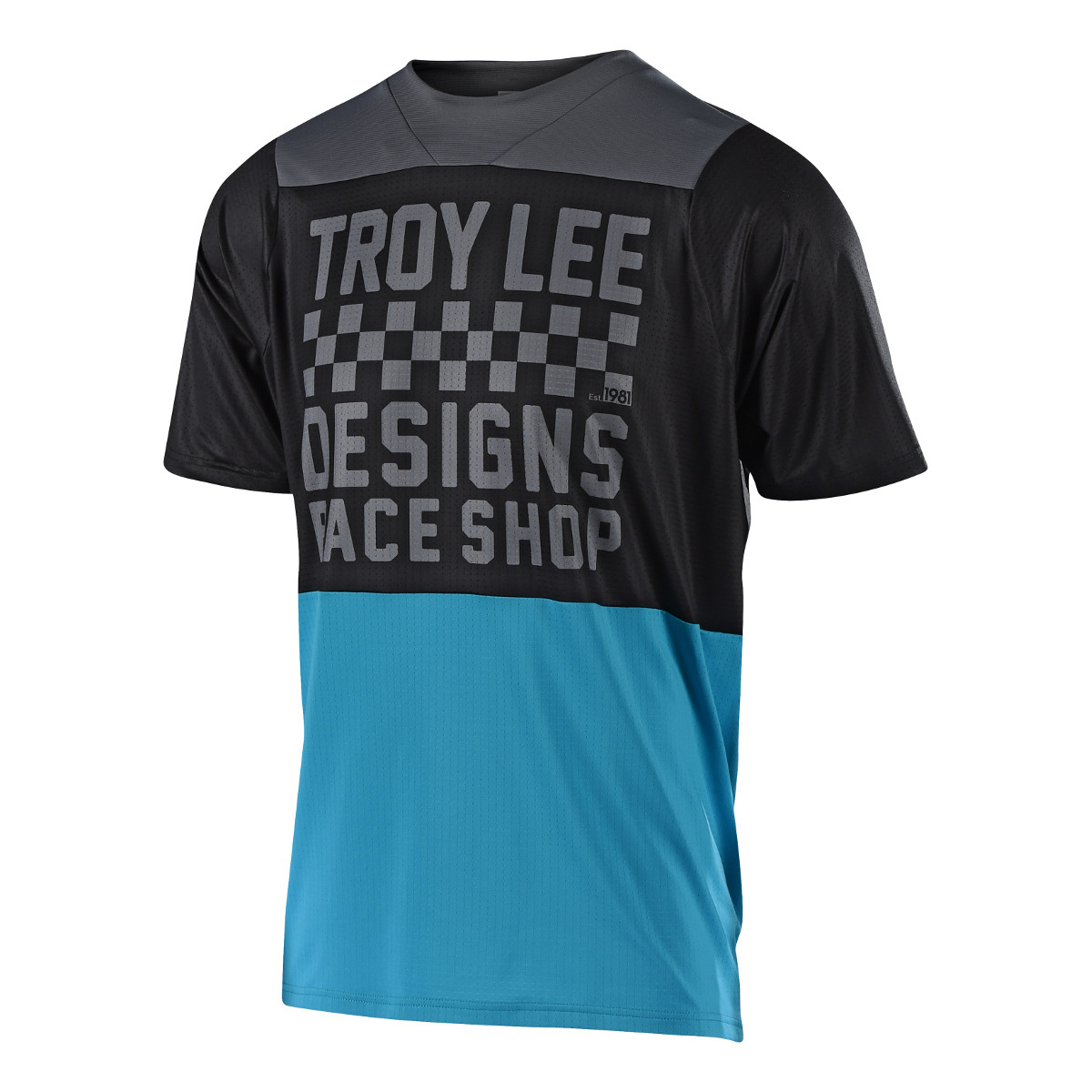 Troy Lee Designs Trail Jersey Short Sleeve Skyline Air Checker - Ocean/Black