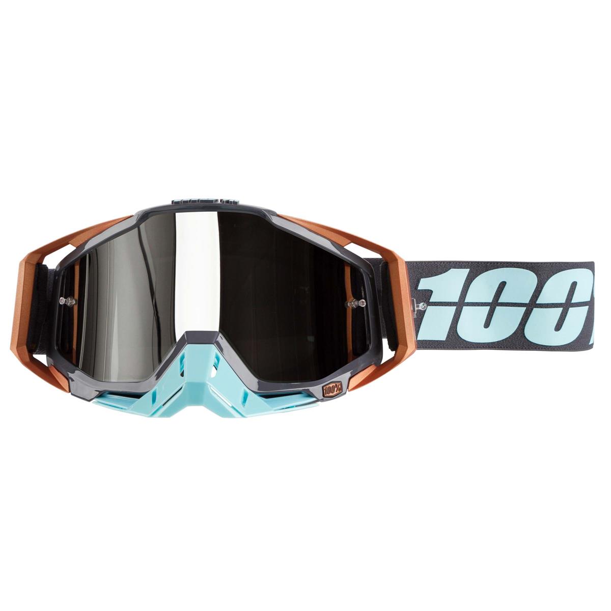 100% Maschera Racecraft Monoblock - Argento Anti Fog