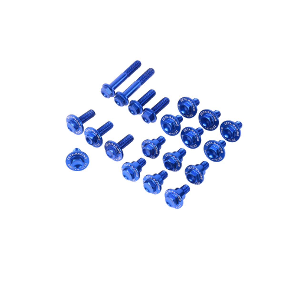 Zeta Fastener Kit  for Plastics, Kawasaki KX-F 250 13-16, KX-F 450 12-15, Blue