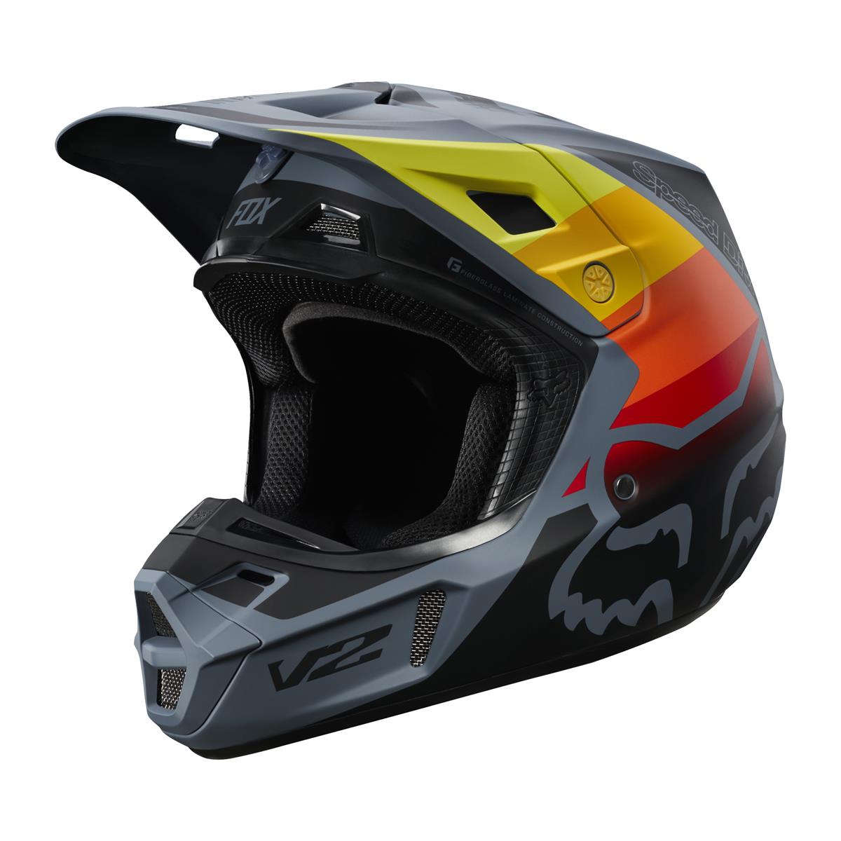 Fox Motocross-Helm V2 Murc - Blue Steel