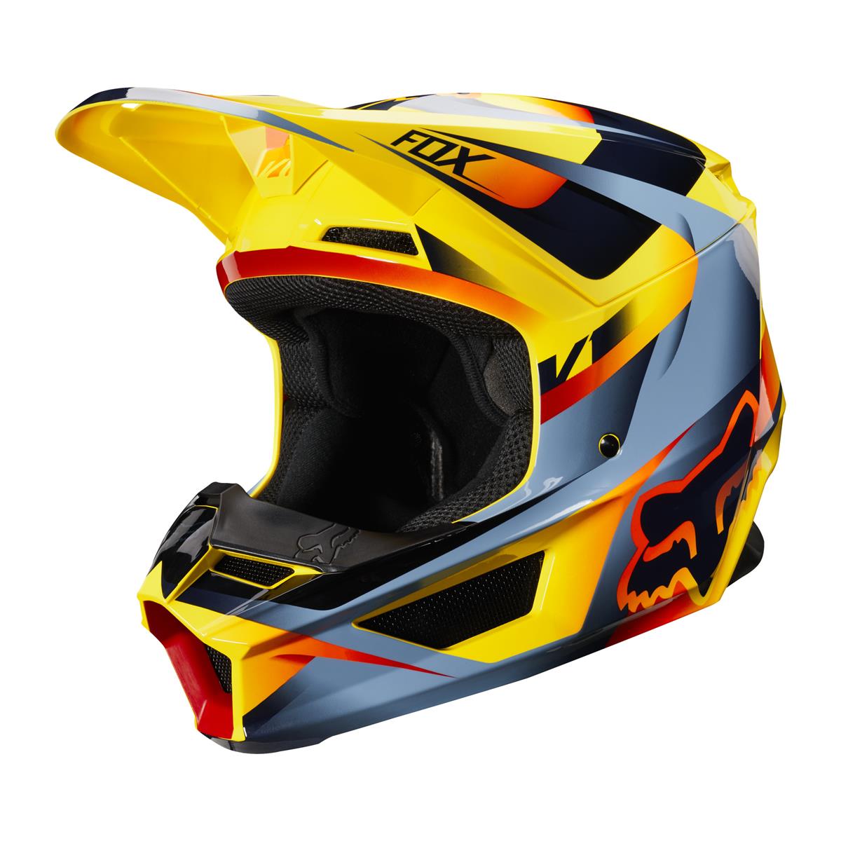 Fox Motocross-Helm V1 Motif - Gelb