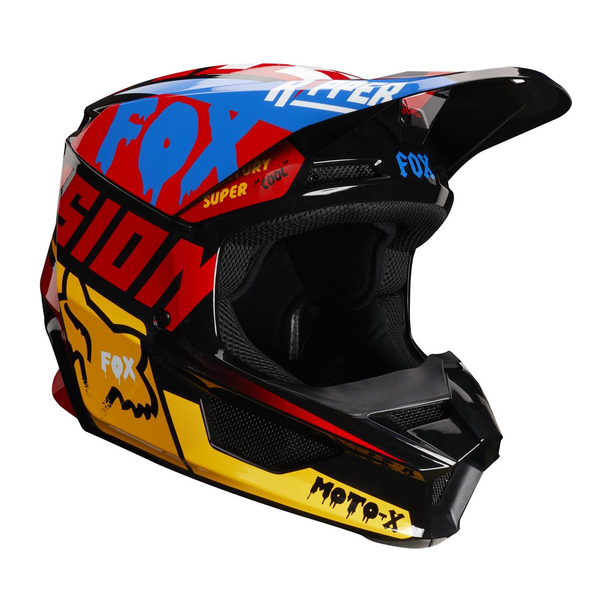 Fox Motocross-Helm V1 Czar - Schwarz/Gelb