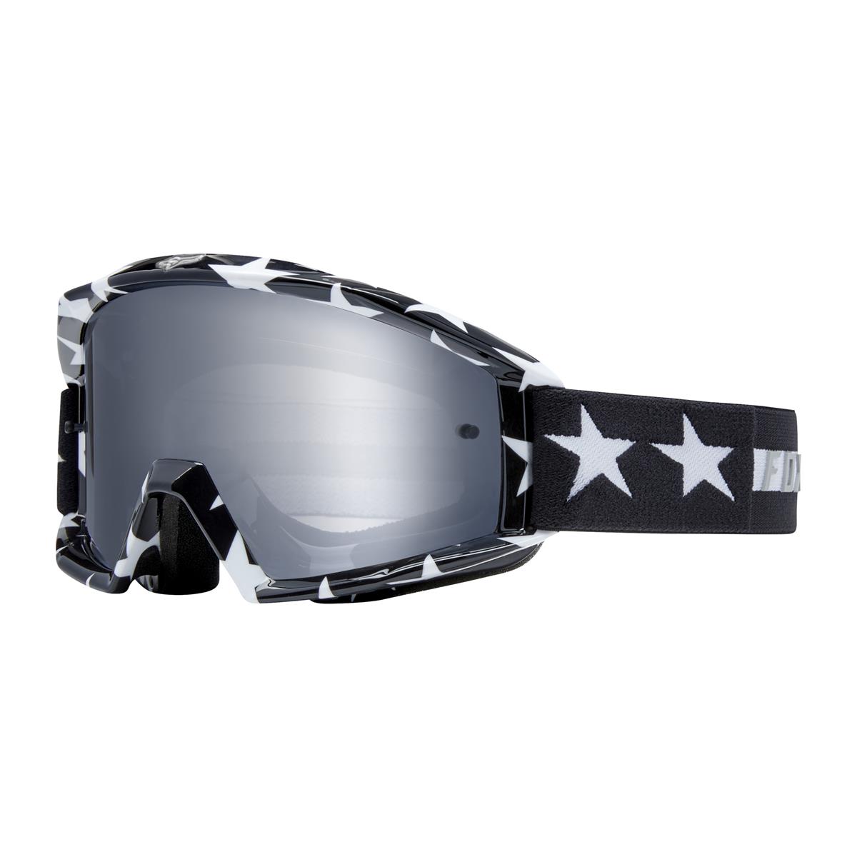 Fox Crossbrille Main Stripe Schwarz/Weiß - Silber verspiegelt