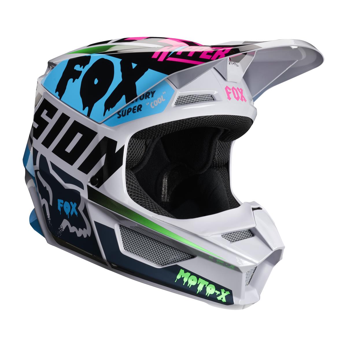 Fox Kids Motocross-Helm V1 Czar - Light Grey