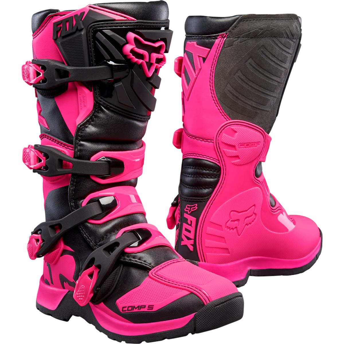 Fox Kids Motocross-Stiefel Comp 5Y Schwarz/Pink