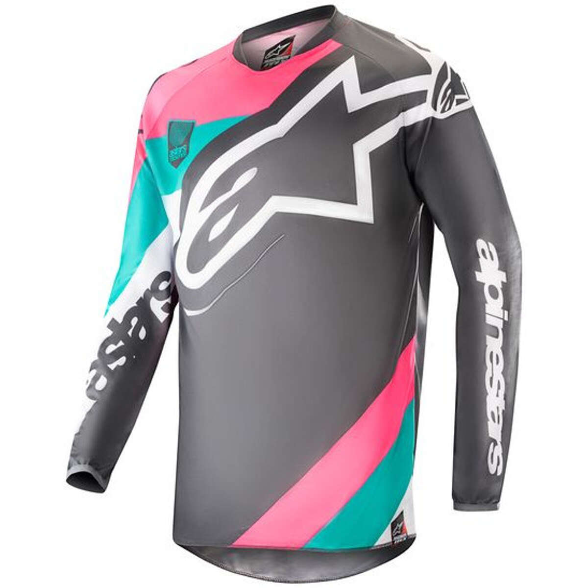 Alpinestars Maillot MX Racer Limited Edition Indy Vice - Grey/Pink/Turqouise