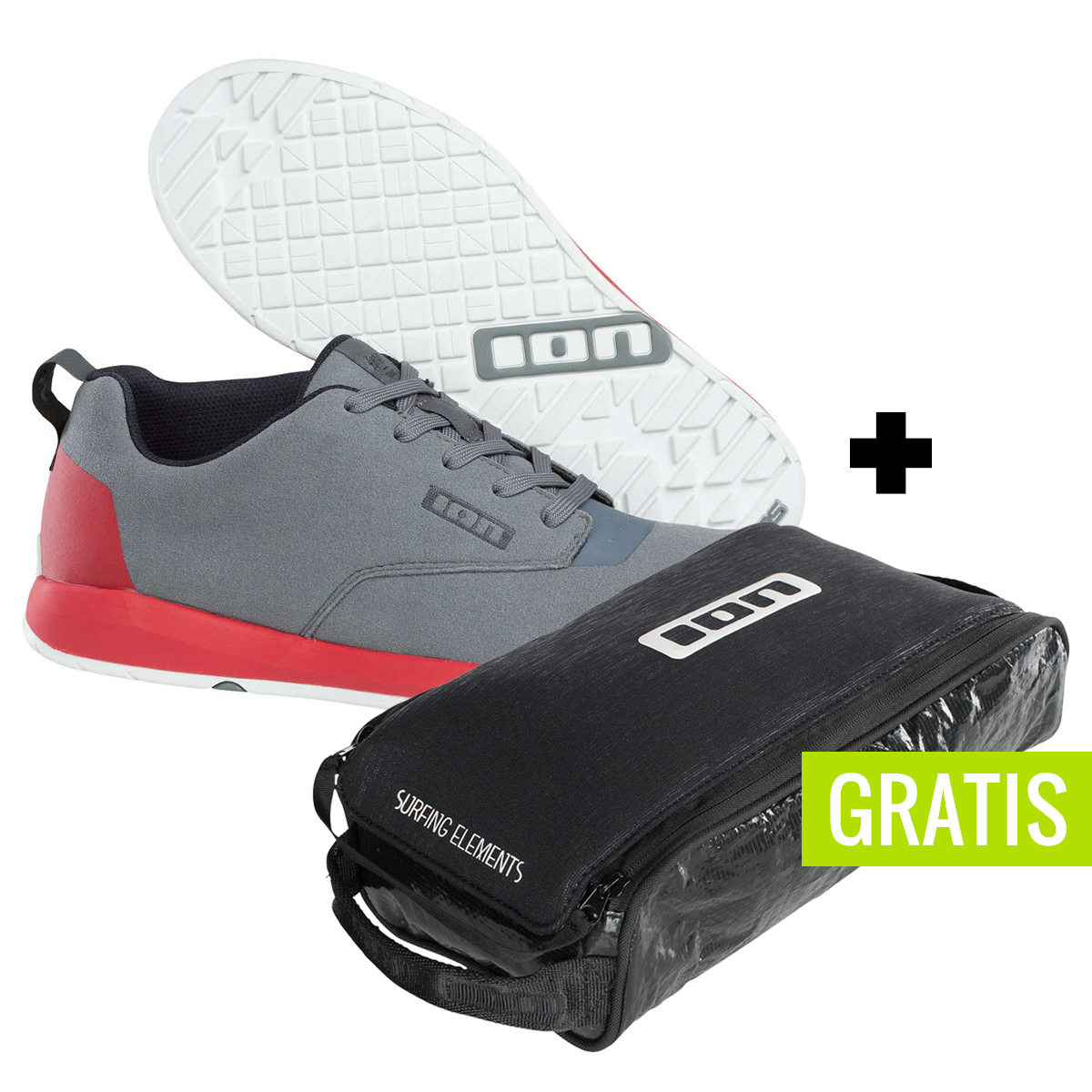 ION MTB Schuhe Raid Stone Grey + gratis Schuhtasche